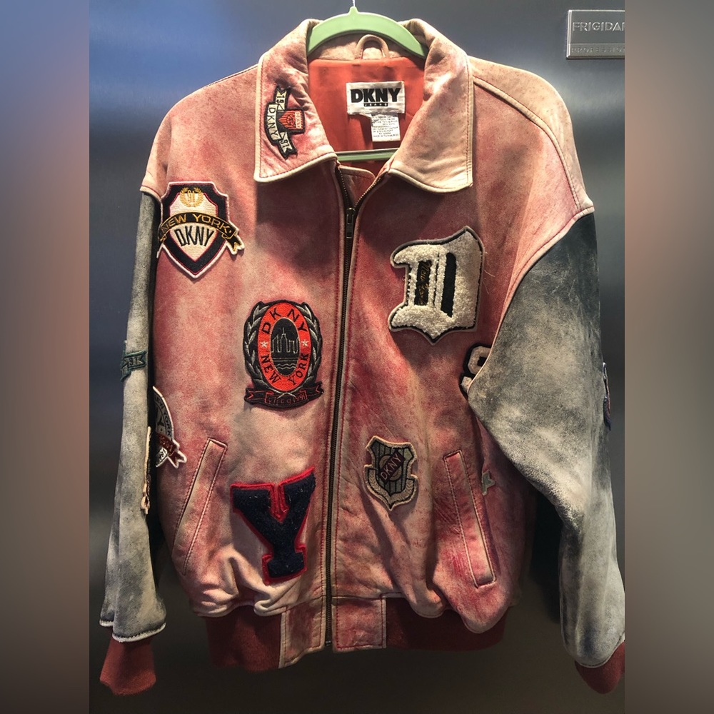 Vintage 1980s Leather Varsity NY Jacket One of a Kind